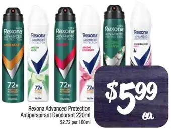 Foodworks Rexona Advanced Protection Antiperspirant Deodorant offer