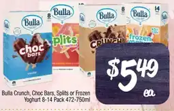 Foodworks Bulla Crunch, Choc Bars, Splits or Frozen Yoghurt offer