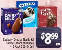 Foodworks Cadbury, Oreo or Nestle Kit Kat Ice Cream Multipack offer