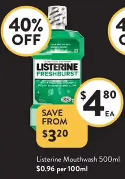 Foodworks Listerine Mouthwash offer