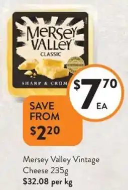 Foodworks Mersey Valley Vintage Cheese offer