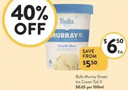 Foodworks Bulla Murray Street Ice Cream Tub offer