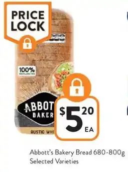 Foodworks Abbott's Bakery Bread offer
