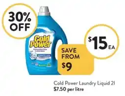 Foodworks Cold Power Laundry Liquid offer