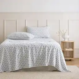 Pillow Talk Blue Radha Flannelette Sheet Set by Habitat offer