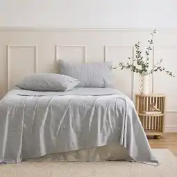 Pillow Talk Charcoal Stripe Flannelette Sheet Set by Habitat offer