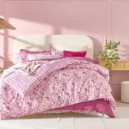 Pillow Talk Lillee Reversible Quilt Cover Set by Essentials offer