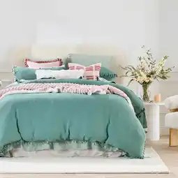Pillow Talk Talia Green Quilt Cover Set by Essentials offer