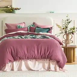 Pillow Talk Talia Plum Quilt Cover Set by Essentials offer
