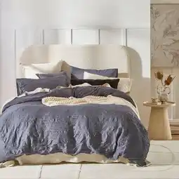 Pillow Talk Greta Charcoal Quilt Cover Set by Essentials offer