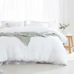 Pillow Talk Greta White Quilt Cover Set by Essentials offer