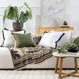 Pillow Talk Chester Fringe Feather Cushion by M.U.S.E offer