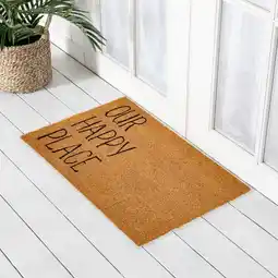 Pillow Talk Our Happy Place Doormat by Habitat offer