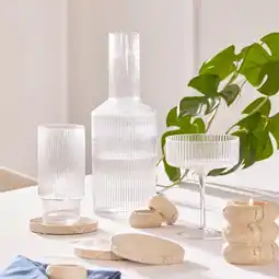 Pillow Talk Mila Ribbed Crystal Glass Carafe by M.U.S.E offer