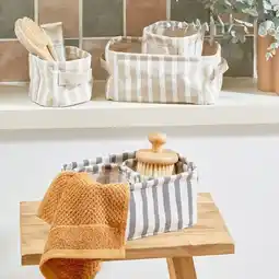 Pillow Talk Lennon Stripe Bathroom Storage Set 3 Pack by Habitat offer