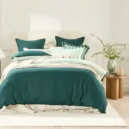 Pillow Talk Linen Look Reversible Quilt Cover Set by Essentials offer