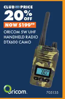 BCF handheld radio dtx600 camo offer