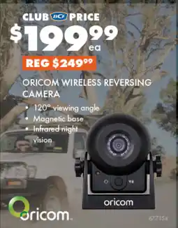 BCF Oricom wireless reversing camera offer