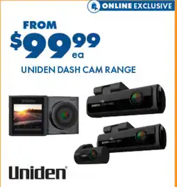 BCF Uniden dash cam range offer