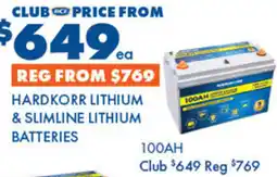 BCF Lithium & slimline lithium batteries offer