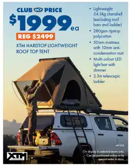 BCF HARDTOP LIGHTWEIGHT ROOF TOP TENT offer