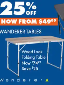 Wood look folding table