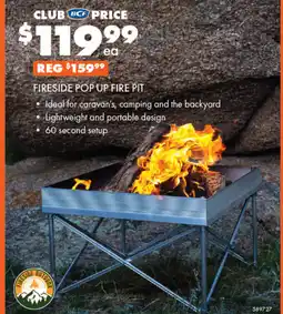 BCF Fireside pop up fire pit offer