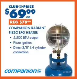 BCF Companion radiant piezo lpg heater offer