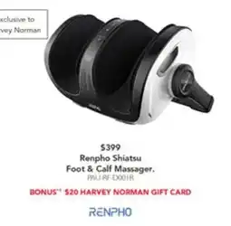 Harvey Norman Foot & calf massager offer