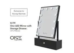 Harvey Norman One led mirror with storage drawer. offer