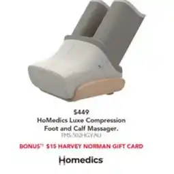 Harvey Norman Homedics luxe compression foot and calf massager offer