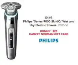 Harvey Norman Skinlq' wet and dry electric shaver offer