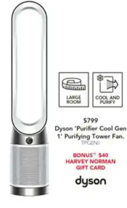 Harvey Norman Purifier cool gen purifying tower fan. offer