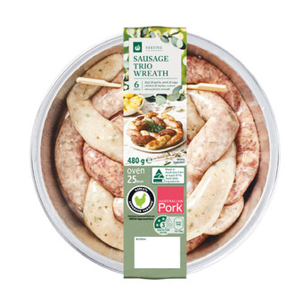 Woolworths Woolworth sausage trio wreath 480g – from the meat dept offer