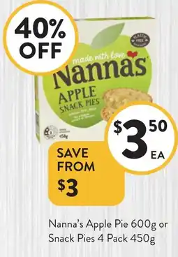 Foodworks Nanna's apple pie offer