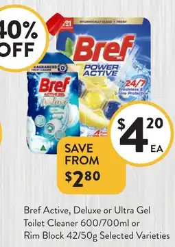 Foodworks Bref active, deluxe or ultra gel offer