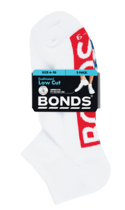 Woolworths Bonds mens cushioned low cut sock pk 3 offer