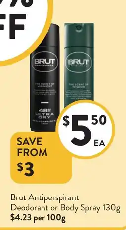 Foodworks Brut antiperspirant offer