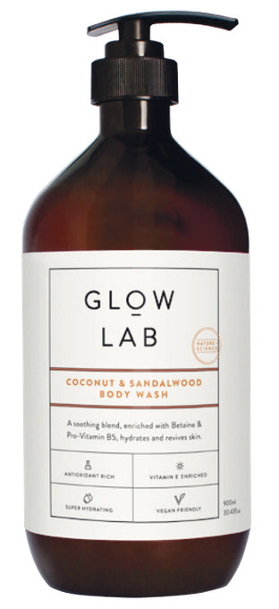 Woolworths Glow lab coconut & sandalwood body wash 900ml offer