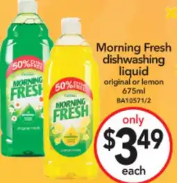 Cheap as Chips Morning Fresh dishwashing liquid original or lemon offer