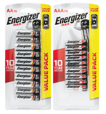 Woolworths Energizer max aa pk 16 or aaa pk 14 offer