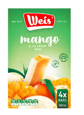 Woolworths Weis ice cream or dairy free bars 280ml pk 4 offer