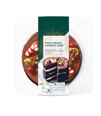 Woolworths Gold rocky road christmas cake 1.5kg offer