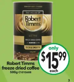 Robert timms freeze dried coffee
