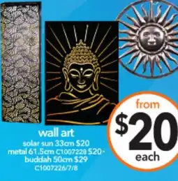 Cheap as Chips Wall art solar sun offer