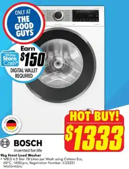 The Good Guys Front load washer offer