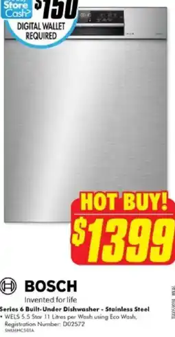The Good Guys Built-under dishwasher - stainless steel offer