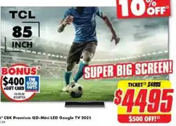 The Good Guys 85" c8k premium qd-mini led google tv 2025 offer