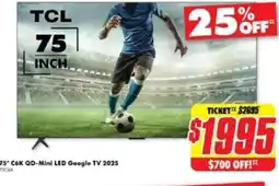The Good Guys 75" c6k qd-mini led google tv 2025 offer