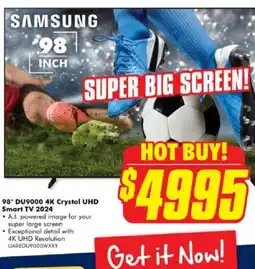 The Good Guys 98" du9000 4k crystal uhd smart tv 2024 offer